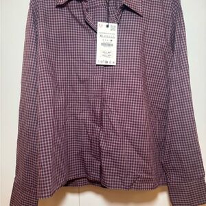 Zara Maroon Checkered Shirt